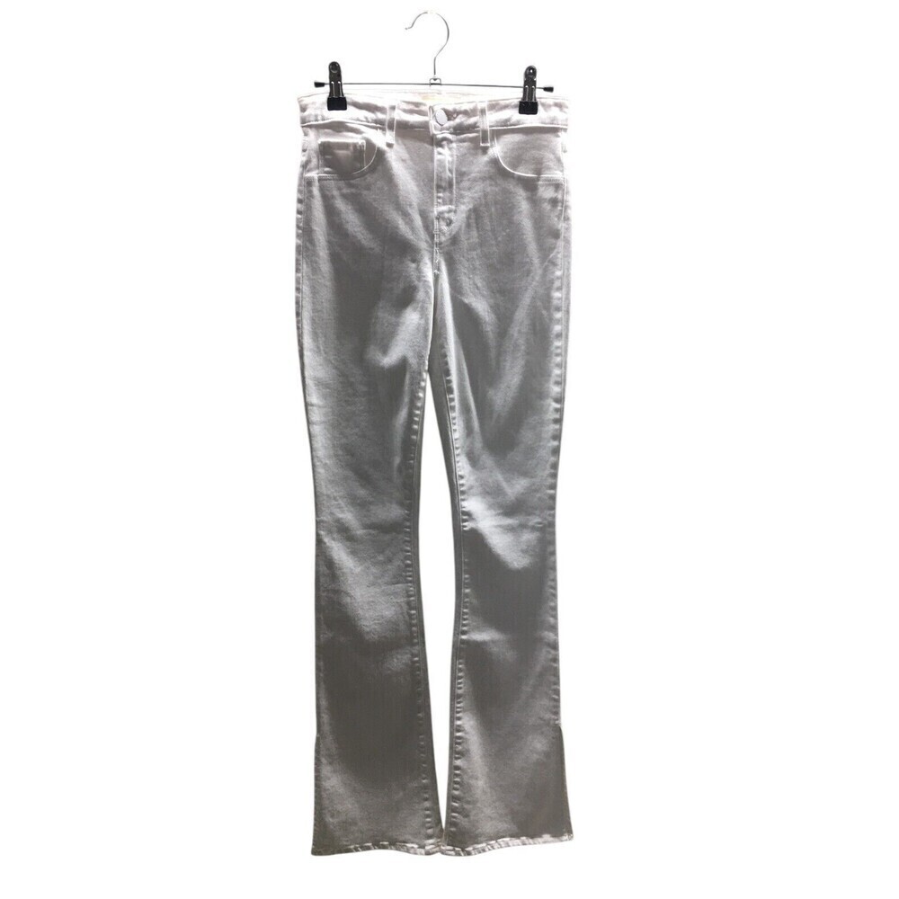 L'agence Jeans Women's Size 25 White Abilene Cotton Blend Flare Leg Split Ankle